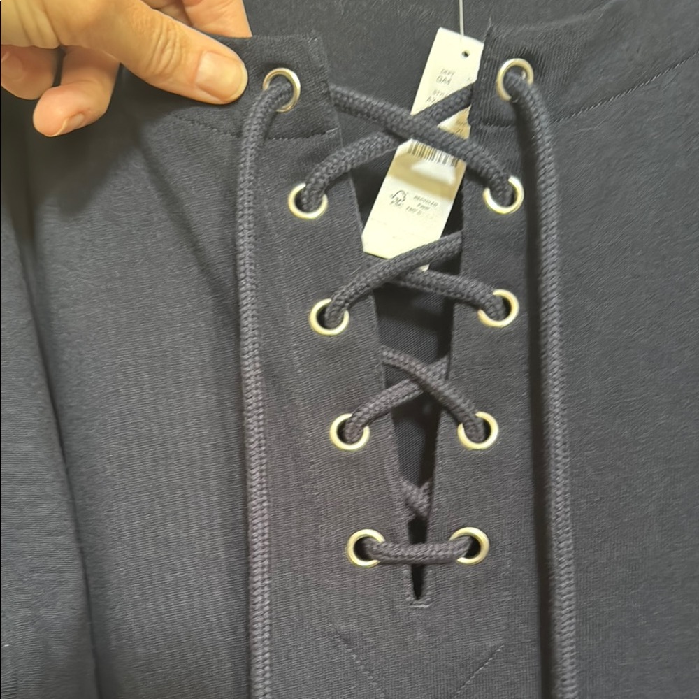 J. Crew Navy Lace-Up Dress - Picture 3 of 7